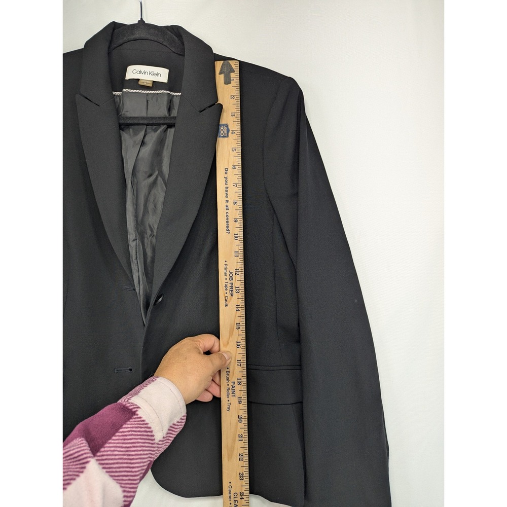 Calvin Klein Womens Black Two Button Tailored Blazer Jacket Size 12 Professional - Picture 5 of 10